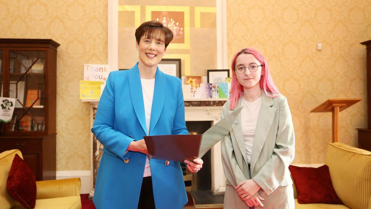 Education Minister Norma Foley TD with ISSU president Emer Neville. Picture: Sasko Lazarov / Photocall Ireland