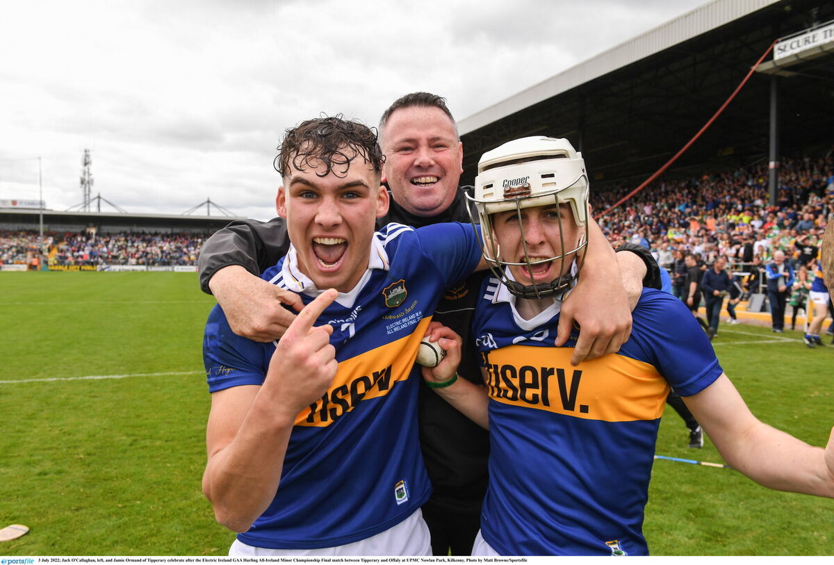 Jack O'Callaghan, left, and Jamie Ormand of Tipperary celebrate after defeating Offaly at UPMC Nowlan Park, Kilkenny. Photo by Matt Browne/Sportsfile Jack O'Callaghan, left, and Jamie Ormand of Tipperary celebrate after defeating Offaly at UPMC Nowlan Park, Kilkenny. Photo by Matt Browne/Sportsfile