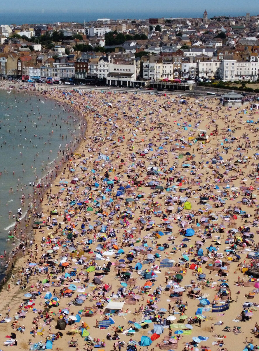 A view of people on the beach in Margate, Kent. Picture: Gareth Fuller/PA Wire