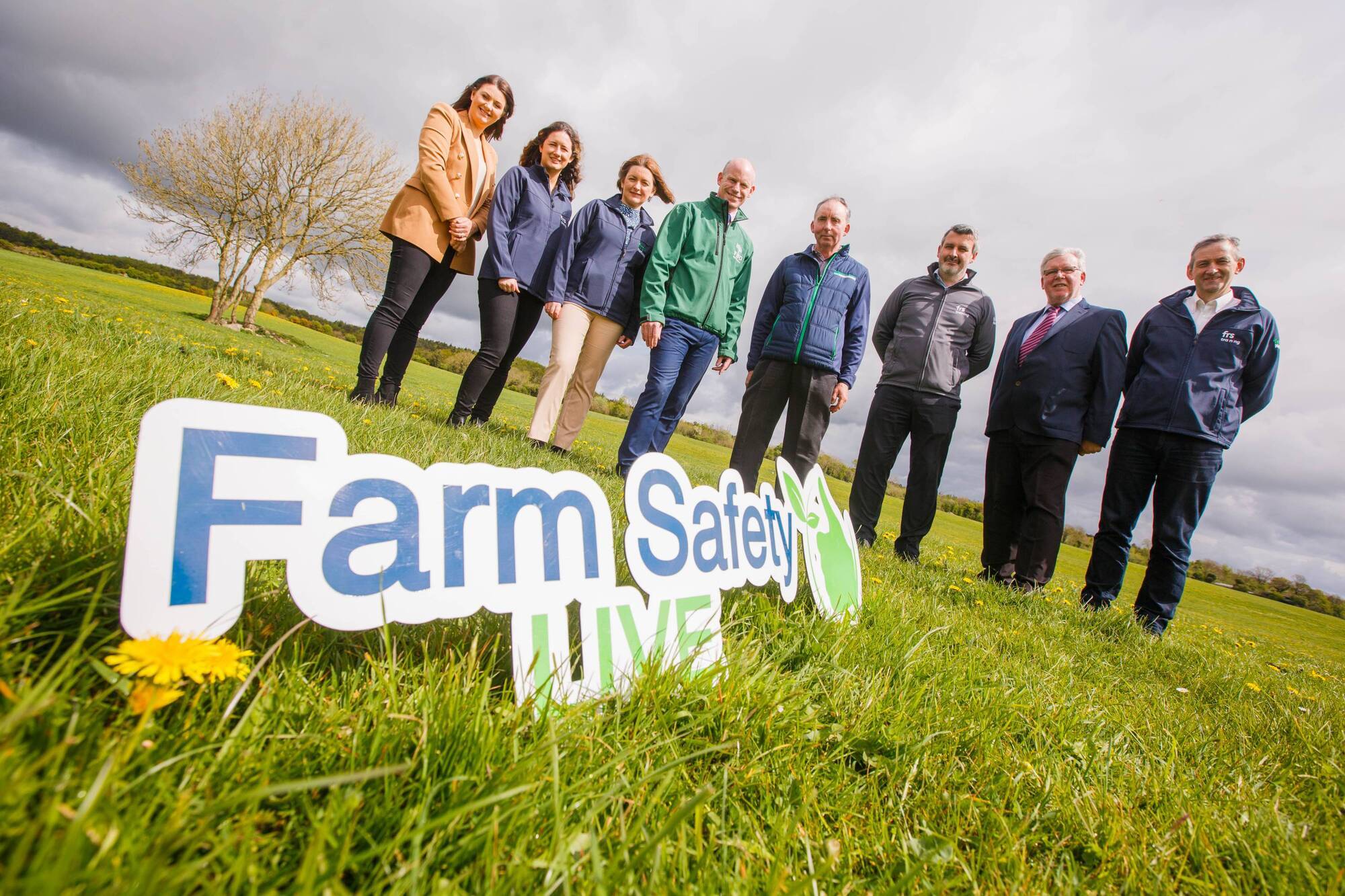 Farm Safety Live at the Tullamore Show organisers Chelsey Cox McDonald, Tullamore Show; Chloe Williamson, FRS Network; Jane Marks, FRS Network; Ciaran Roche, FBD; Joe Molly, Tullamore Show; Peter Slattery, FRS Training; Pat Griffin, HSA; and Jim Dockery, FRS Network. 