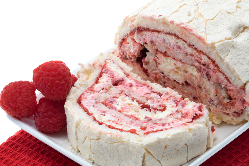 Raspberry vanilla roulade