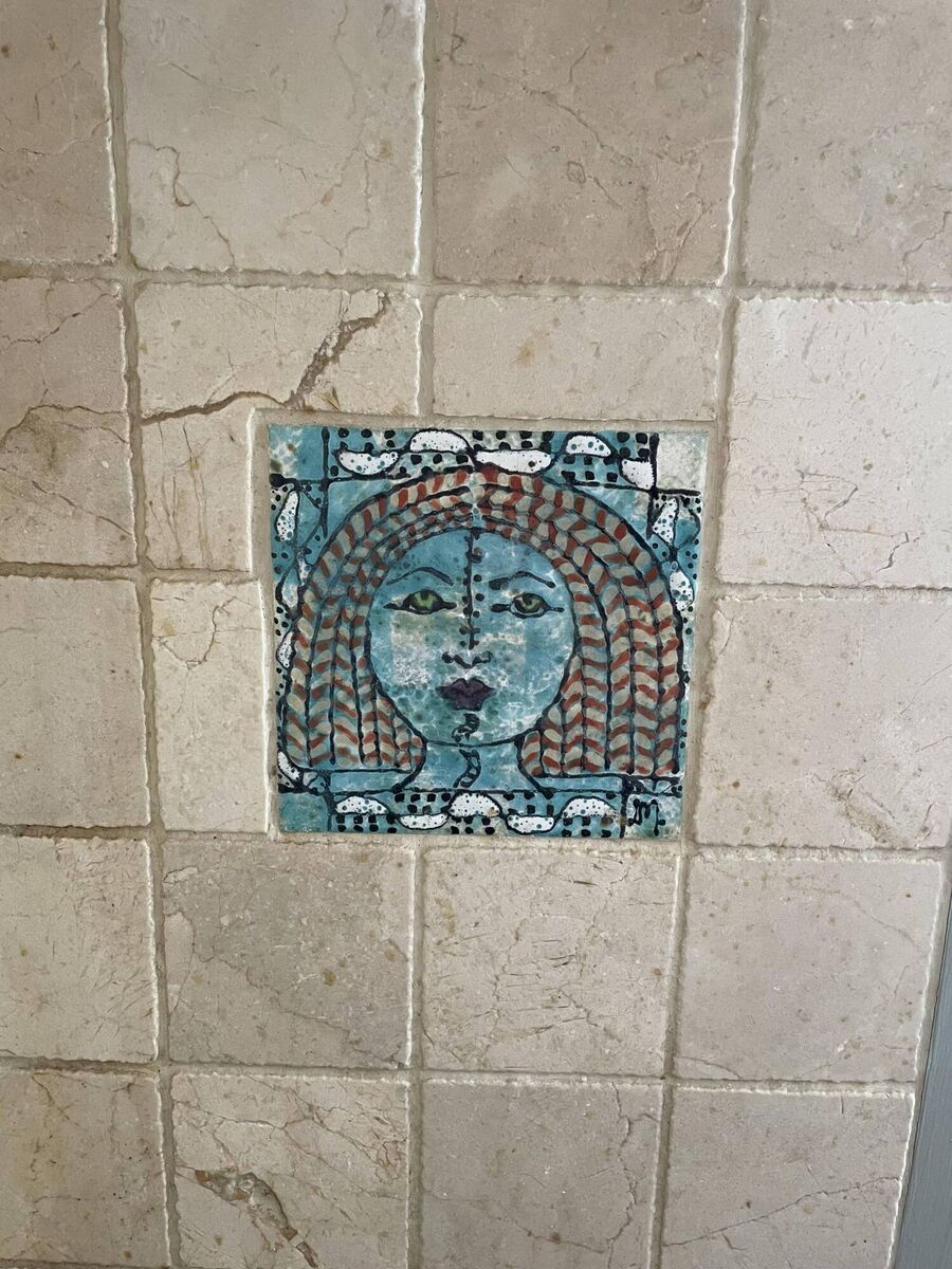 A previous owner was singer songwriter Sinead Lohan, this tile recalls her distinctive braided hair A previous owner was singer songwriter Sinead Lohan, this tile recalls her distinctive braided hair