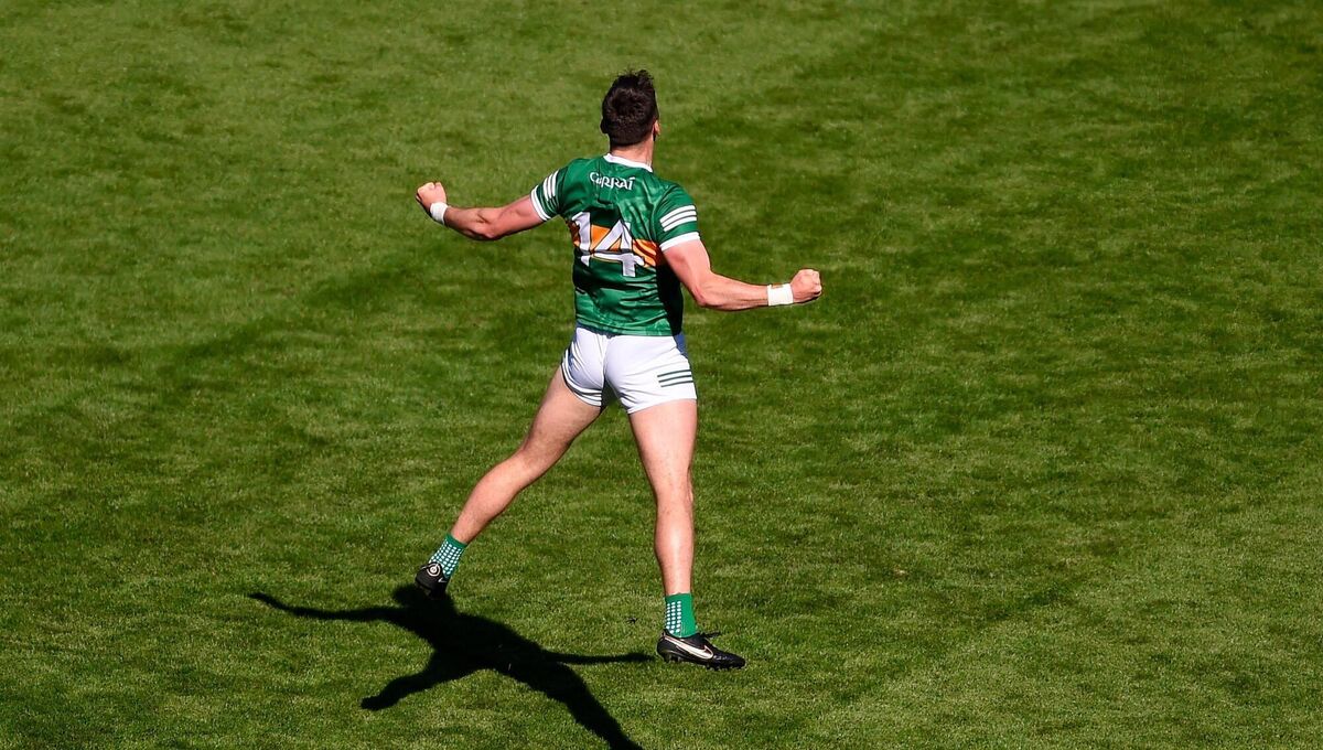 JUMPING FOR JOY:  David Clifford of Kerry celebrates after the GAA Football All-Ireland Senior Championship Semi-Final match between Dublin and Kerry at Croke Park in Dublin. Photo by Sam Barnes/Sportsfile