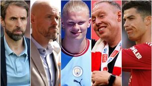 <p>PRESSURE: England manager Gareth Southgate, Manchester United boss Erik ten Hag, Manchester City striker Erling Haaland, Nottingham Forest head coach Steve Cooper, and Cristiano Ronaldo, left to right, each have pressure to perform during the forthcoming Premier League season (PA)</p>