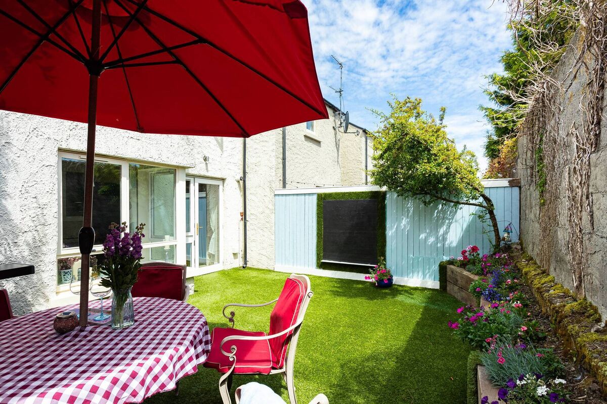 Chalk it down: safe, enclosed back garden. Spot the outdor blackboard on the wall?