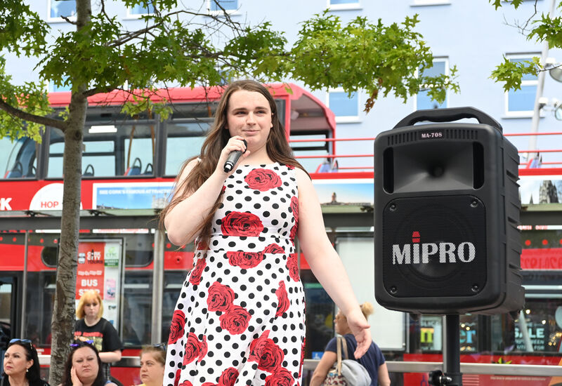 Work With Pride speaker Saoirse Mackin also spoke at the Trans Pride demonstration at Grand Parade in Cork City on July 9. Picture: Larry Cummins Work With Pride speaker Saoirse Mackin also spoke at the Trans Pride demonstration at Grand Parade in Cork City on July 9. Picture: Larry Cummins