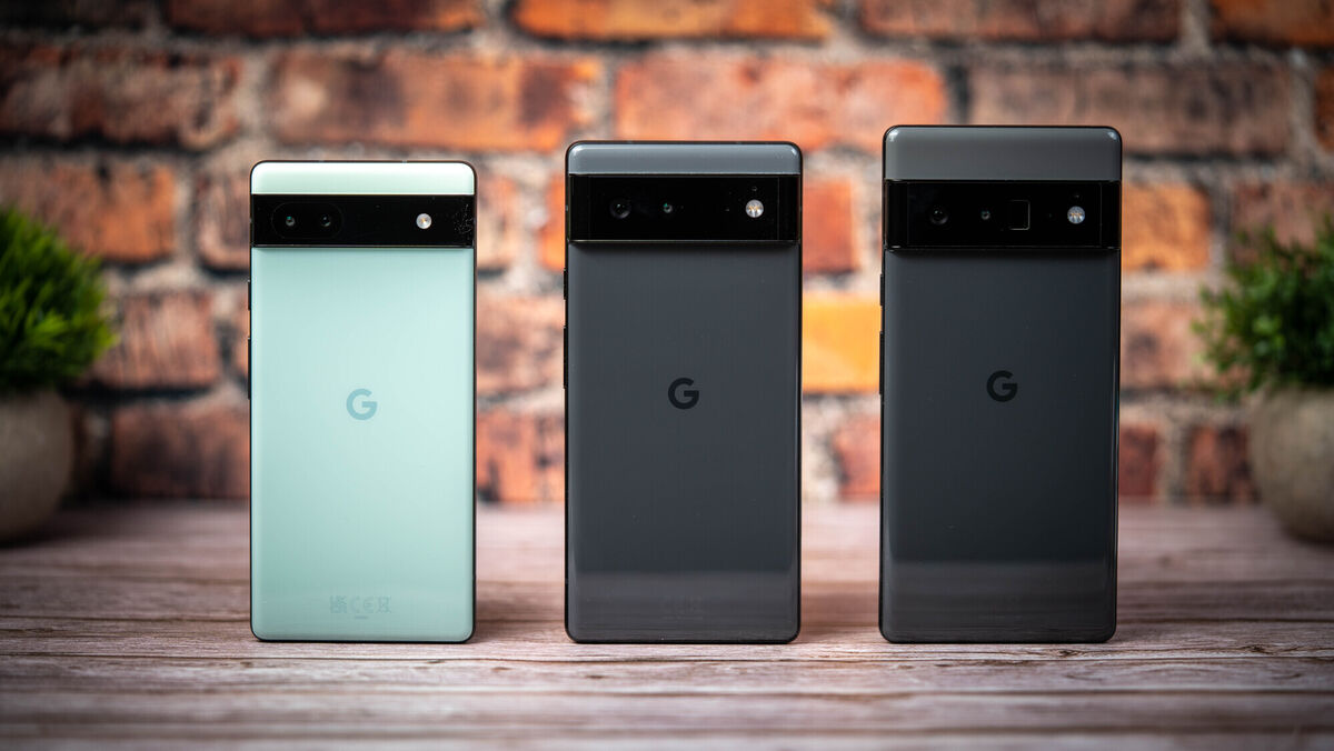 Google Pixel 6a, Pixel 6 and Pixel 6 Pro. Picture: Noel Campion