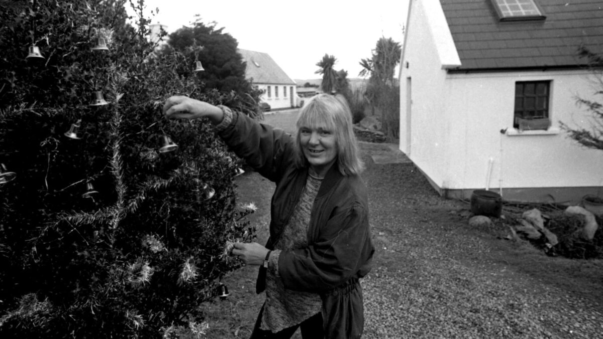 Pauline Bewick at work in her studio near Glenbeigh, Co Kerry, in 1989. Picture: Don MacMonagle 