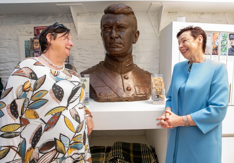 Michael Collins' grand nieces Elizabeth Collins O’Sullivan and Helen Collins at the unveiling of his diaries: Helen Collins said the family were delighted the dairies have gone on public display in his native town. Picture. John Allen