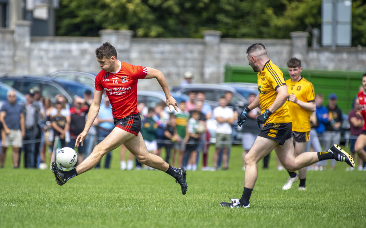 BACK AT IT: Jake Moriarty of Listowel Emmets and David Clifford. Pic: Domnick Walsh/Eye Focus LTD.