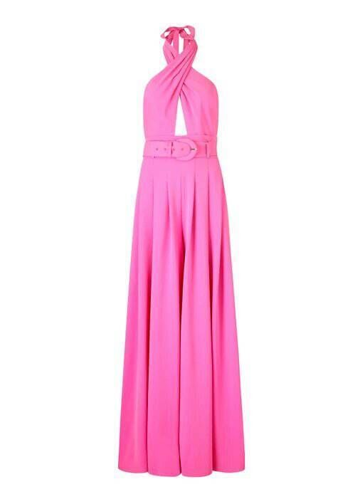 Super wide leg halterneck jumpsuit + belt, ME+EM, €405.