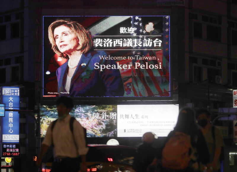 Nancy Pelosi is hardly responsible for today’s heightened tensions over the island. Even if she had decided to skip Taipei on her tour of Asia, China’s bellicosity toward Taiwan would have continued to intensify. Picture: AP Photo/Chiang Ying-ying