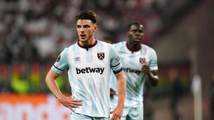 <p>BIG CAMPAIGN: West Ham United's Declan Rice.</p>