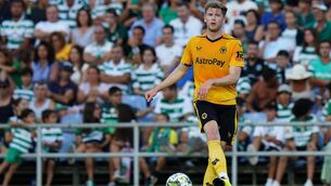 <p>COOL HEAD: Wolves defender Nathan Collins in action in a pre-season friendly against Sporting Lisbon at the Estadio Algarve last week.  Picture: Gualter Fatia/Getty Images</p>