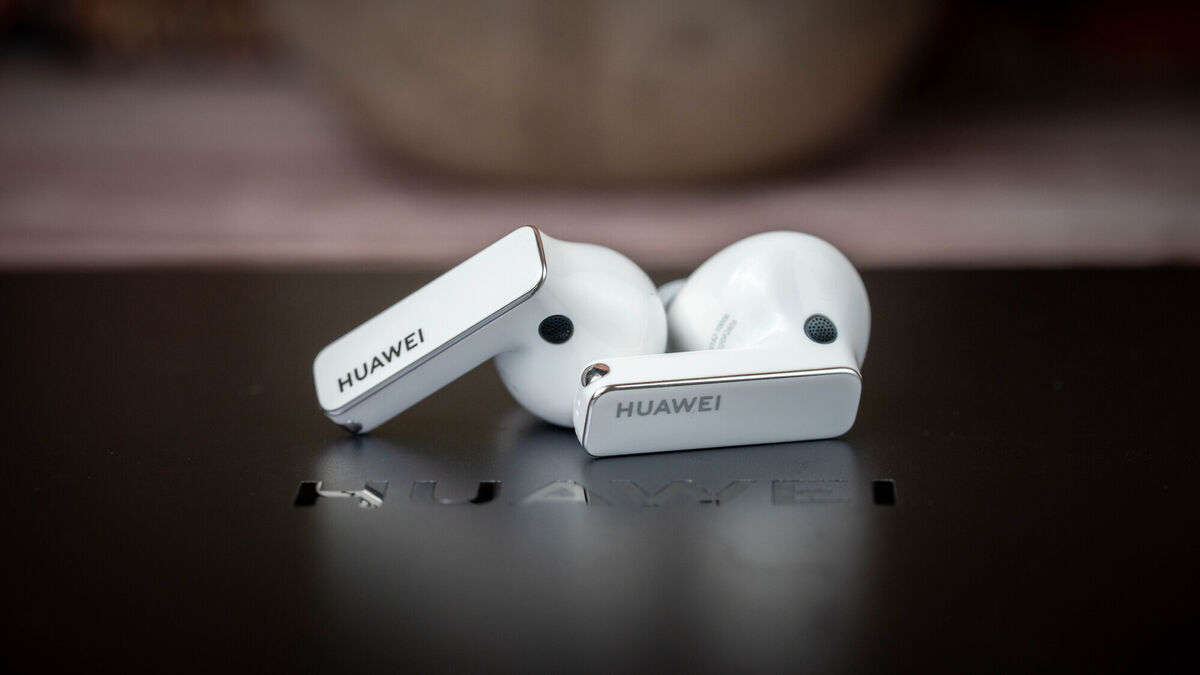 Huawei FreeBuds 2 Pro use pinch gestures like those found on AirPods Pro. Picture: Noel Campion.