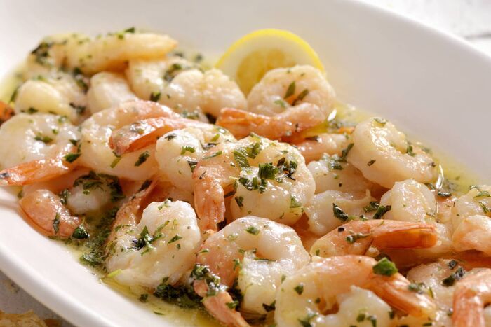 Buttered Shrimps with Bretonne Sauce