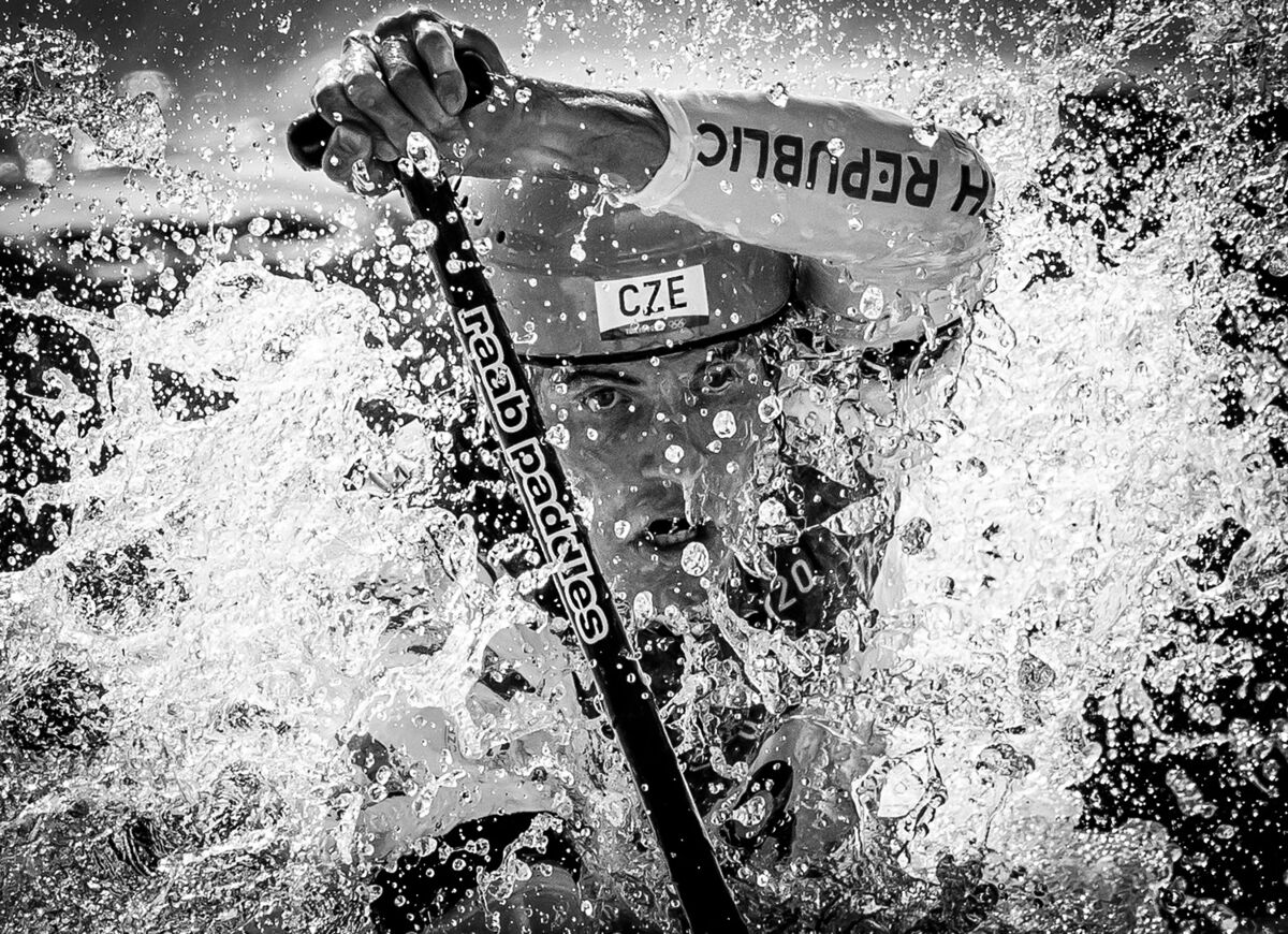 EYE OF THE TIGER: Lukas Rohan of the Czech Republic in action during the Men's C-1 Slalom at Tokyo's Sea Forest Waterway. The canoeist earned an Olympic silver medal.