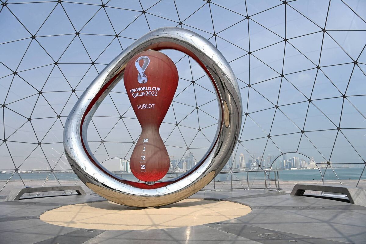 The Countdown clock for the Qatar World Cup on the Corniche in Doha. Pic: Shaun Botterill, Getty Images The Countdown clock for the Qatar World Cup on the Corniche in Doha. Pic: Shaun Botterill, Getty Images
