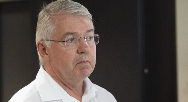 Tom Crosbie, Chairman of Landmark Media, speaking to the staff. Picture: Dan Linehan.