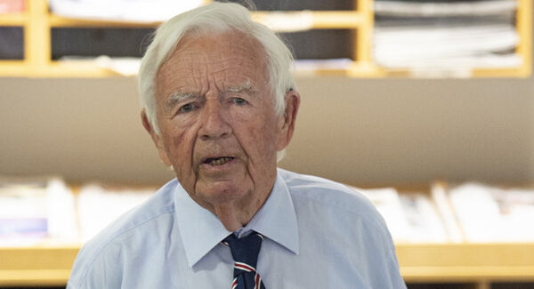 Ted Crosbie, Landmark Media, speaking to Landmark Media staff. Picture: Dan Linehan