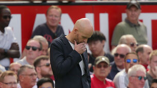 <p>Manchester United manager Erik Ten Hag lost his first match in charge of the club (Ian Hodgson/PA)</p>