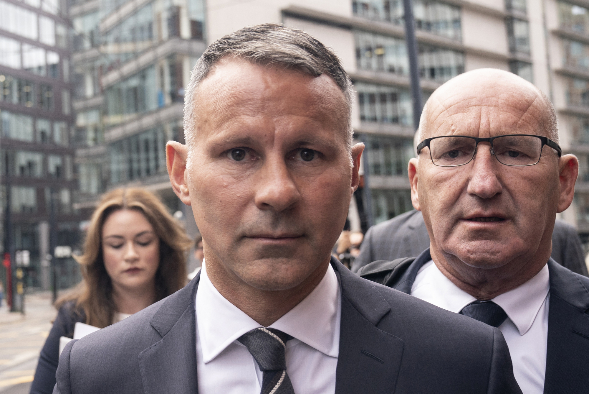 Ryan Giggs pleads not guilty after arriving at court for assault trial