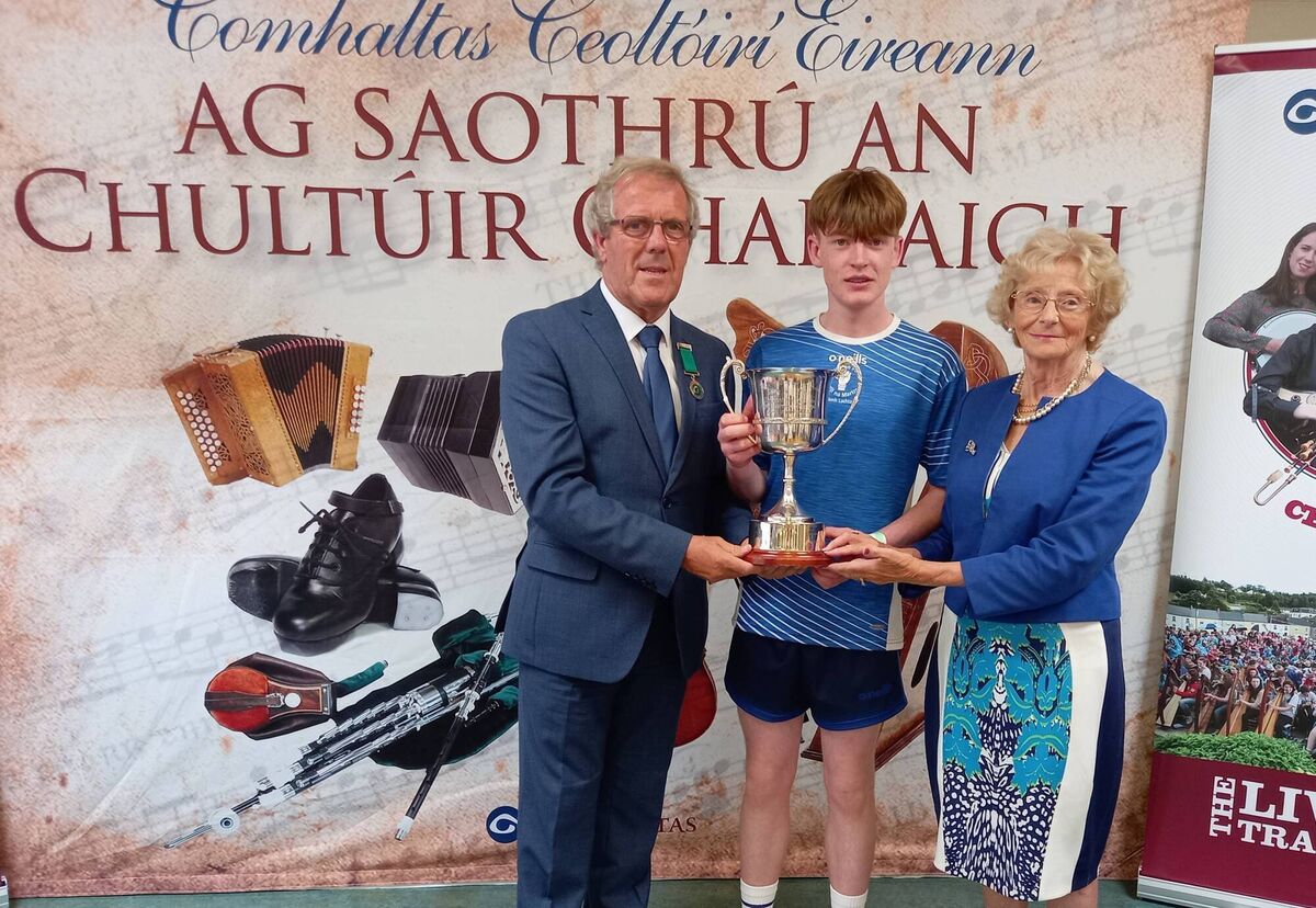 Fleadh Cheoil na hÉireann 2022 in Mullingar Cork winners Aodhagán Ó Riordáin, CCÉ Lachtaín Naofa, Cill na Martra Winner Comhrá Gaeilge 15-18 years. Fleadh Cheoil na hÉireann 2022 in Mullingar Cork winners Aodhagán Ó Riordáin, CCÉ Lachtaín Naofa, Cill na Martra Winner Comhrá Gaeilge 15-18 years.
