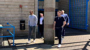 <p>JURY DISCHARGED: Former England and Manchester United defender Rio Ferdinand (left) leaving Wolverhampton Crown Court. Pic: Richard Vernalls/PA</p>