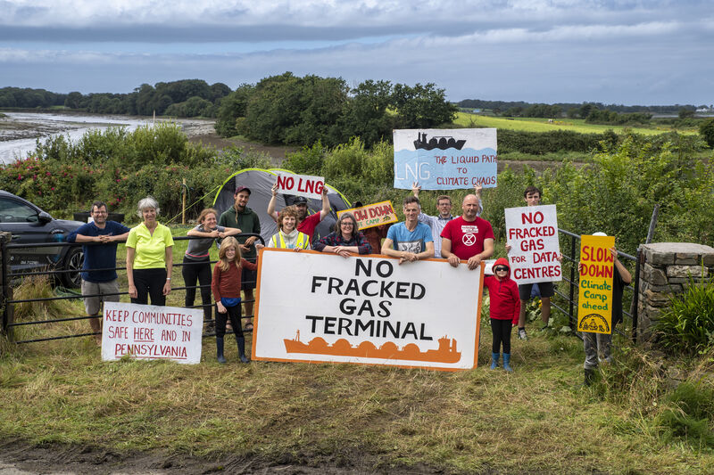 Activists at the climate camp near the site of the proposed LNG terminal. Picture: Domnick Walsh Activists at the climate camp near the site of the proposed LNG terminal. Picture: Domnick Walsh