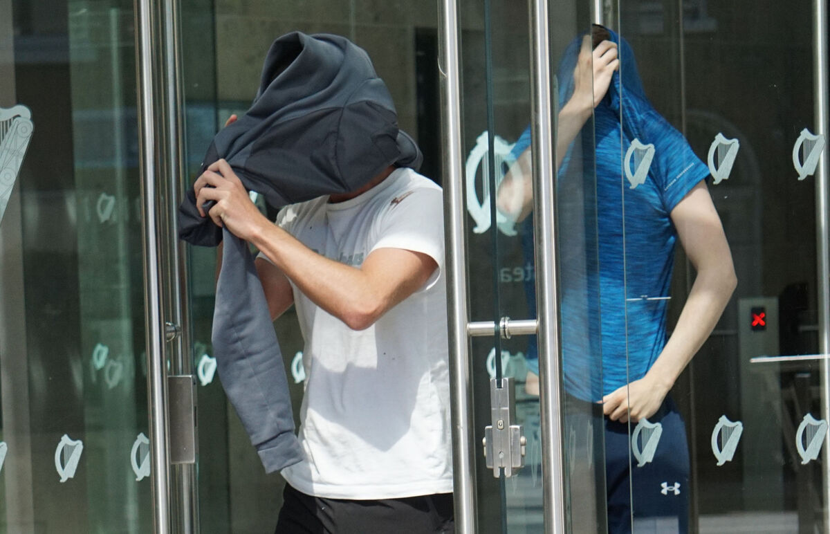 Glen Ward, left, and Eric O'Driscoll leaving the Criminal Courts of Justice on Wednesday. Picture: Paddy Cummins