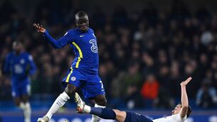 <p>N'Golo Kante of Chelsea is challenged by Harry Winks of Tottenham Hotspur during a Premier League match in January. (Photo by Shaun Botterill/Getty Images)</p>