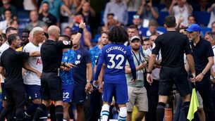 <p>RED MIST: Thomas Tuchel was sent off by Anthony Taylor. Pic: PA</p>