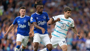 <p>ON THE MOVE?: Everton's Alex Iwobi (centre) and Chelsea's Christian Pulisic battle for the ball. Photo: Nick Potts/PA Wire.</p>