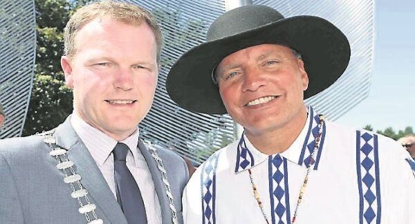 Cllr Seamus McGrath, Mayor of County Cork, and Gary Batton, Chief, Choctaw Nation. Picture: Jim Coughlan Cllr Seamus McGrath, Mayor of County Cork, and Gary Batton, Chief, Choctaw Nation. Picture: Jim Coughlan