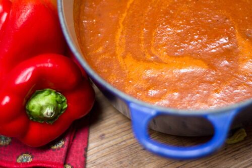 Roasted squash and pepper soup