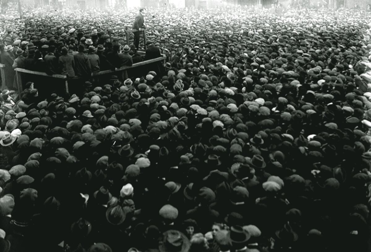 Michael Collins addressing a crowd in Cork.