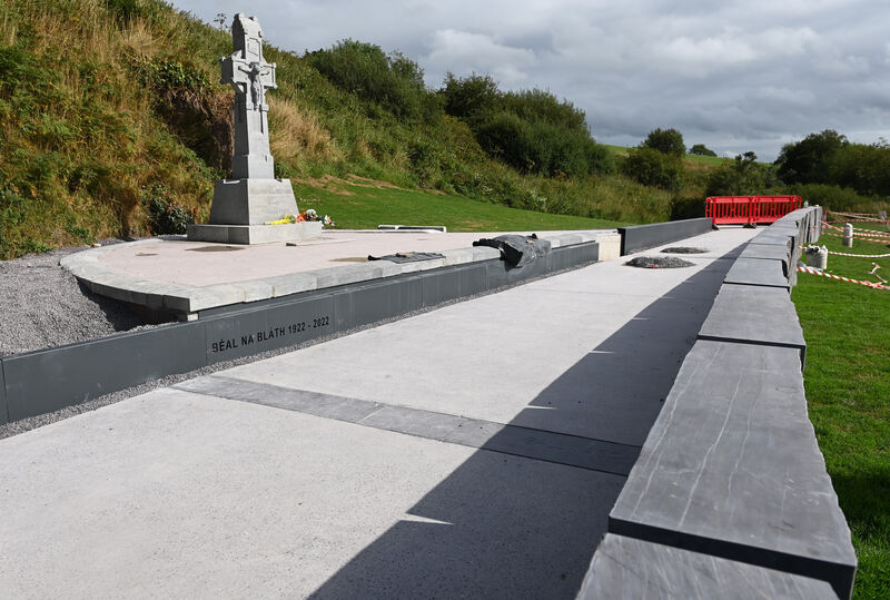 Construction on a new plinth at the Michael Collins memorial at Béal na Bláth. Picture: Eddie O'Hare Construction on a new plinth at the Michael Collins memorial at Béal na Bláth. Picture: Eddie O'Hare