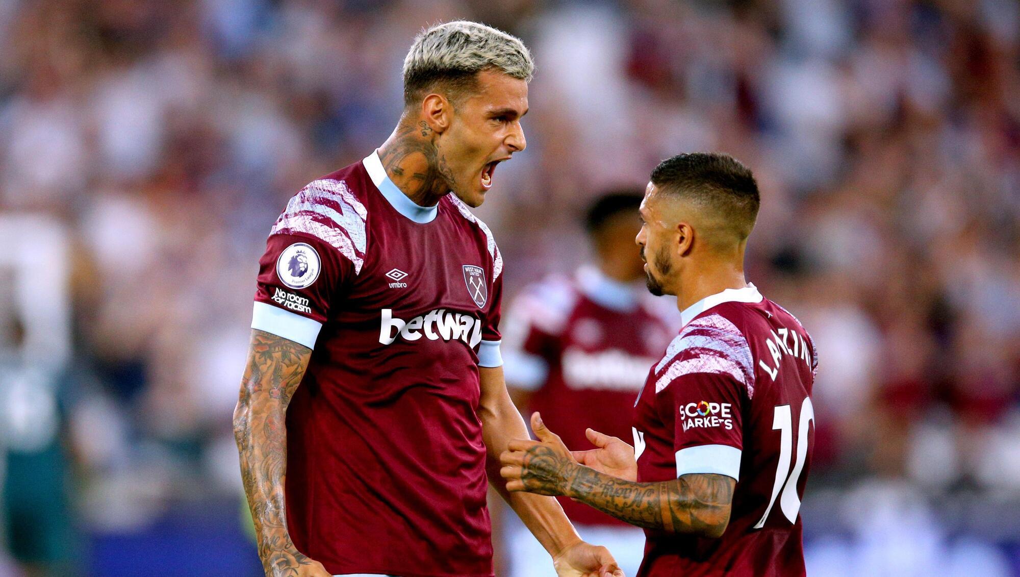 Gianluca Scamacca opens West Ham account as Conor Coventry makes debut