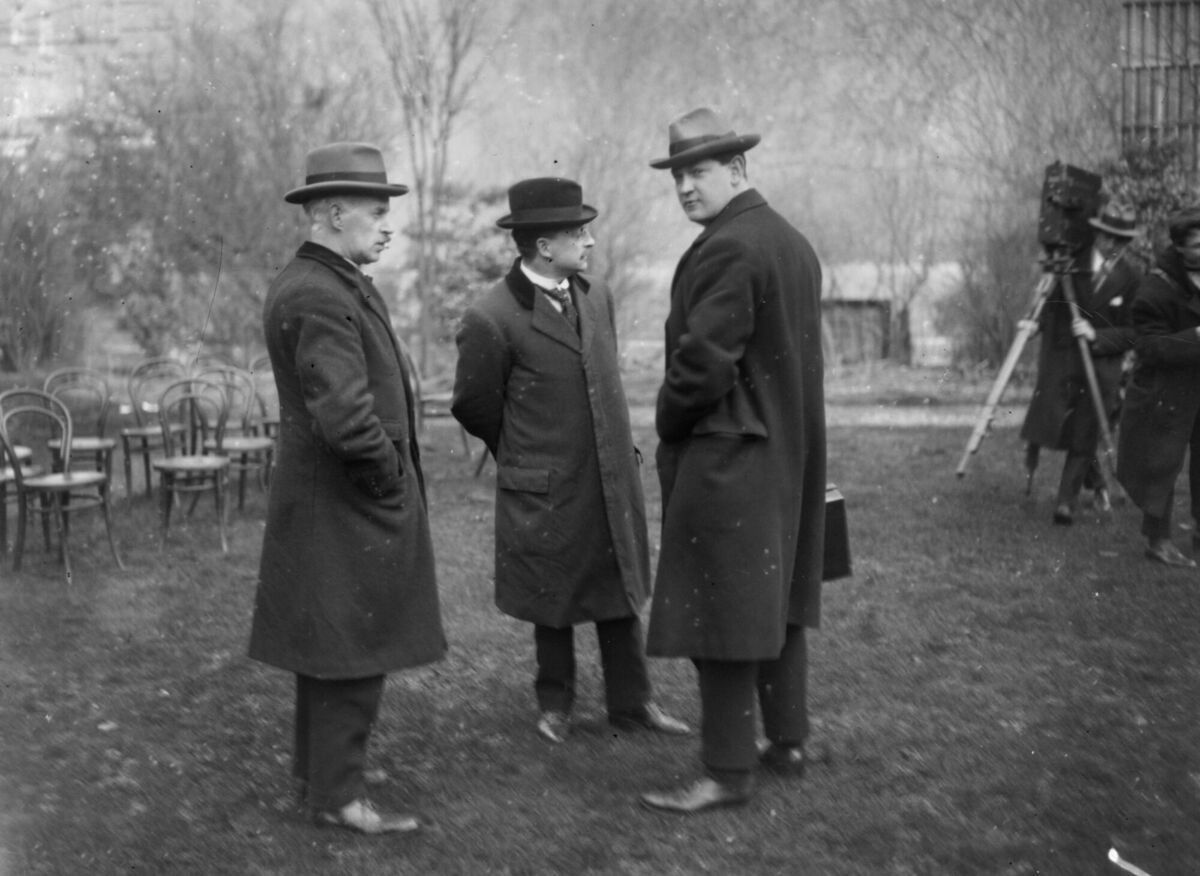 Eamon Duggan (left) with Arthur Griffith and Michael Collins in February 1922. Months later, both Griffith and Collins would be dead. Picture: Walshe/Topical Press Agency/Getty Images Eamon Duggan (left) with Arthur Griffith and Michael Collins in February 1922. Months later, both Griffith and Collins would be dead. Picture: Walshe/Topical Press Agency/Getty Images
