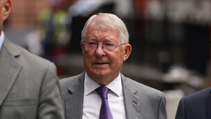 <p>Alex Ferguson arriving at Manchester Crown Court to give evidence in the trial of Ryan Giggs (PA)</p>