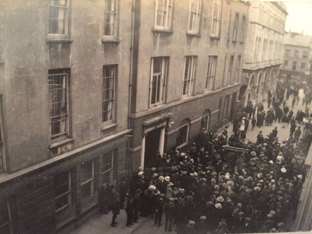 Michael Collins leaving the Imperial Hotel the day before he died in August, 1922. Picture: WJ O'Donovan