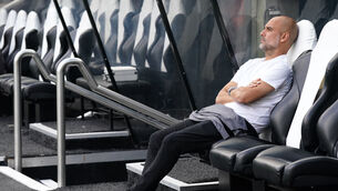 Pep Guardiola saw Manchester City fight their way back from 3-1 down to draw 3-3 at Newcastle (Owen Humphreys/PA)