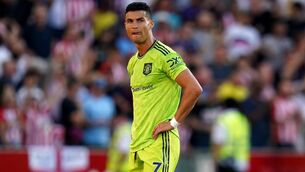 <p>BENCHED: Manchester United's Cristiano Ronaldo. </p>
