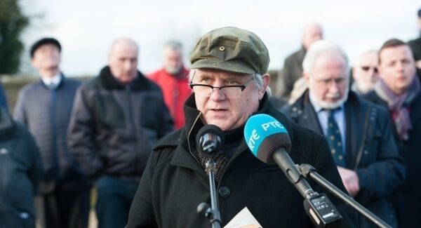 Pat McCabe speaking at the graveside of Patrick Kavanagh at the event to mark the 50th anniversary of his death. Pictures: Rory Geary