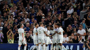 Luis Sinisterra opened the scoring for Leeds (Tim Goode/PA)
