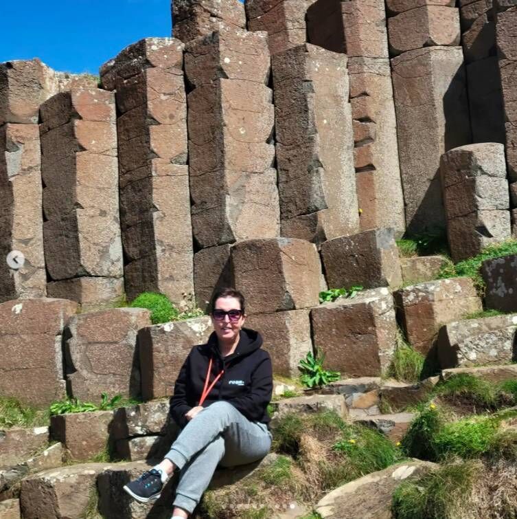 Vicky Phelan at the Giant’s Causeway