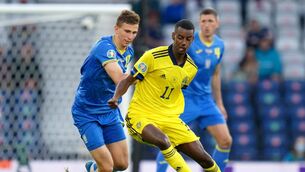 Sweden’s Alexander Isak (right) is closing in on a move from Real Sociedad to Newcastle (Jane Barlow/PA)