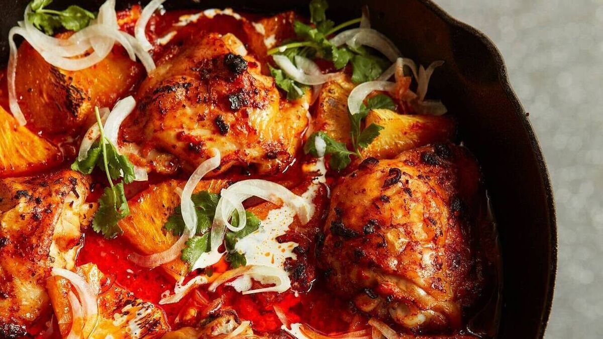Chicken, pineapple and ’nduja bake