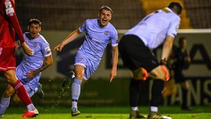 <p>CONTRASTING EMOTIONS: Ryan Graydon of Derry City celebrates after scoring his side's first, and winning goal, in injury-time of the second half during the SSE Airtricity League Premier Division match between Shelbourne and Derry City at Tolka Park in Dublin. Pic: Piaras Ó Mídheach/Sportsfile</p>