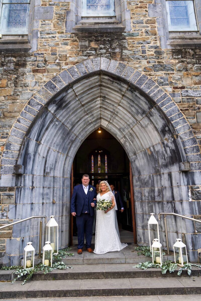The floral arrangements for Caragh Neeson and Aidan O’Donoghue's wedding are by Tie the Knot Weddings in Abbeyfeale